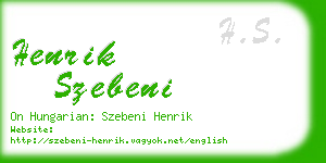 henrik szebeni business card